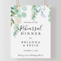 Tropical Floral Rehearsal Dinner Welcome Sign