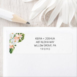 Tropical Floral Return Address Label