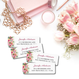 Tropical Floral Return Address Label