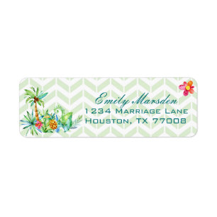 Tropical Floral Return Address Label