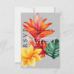 Tropical floral  RSVP card
