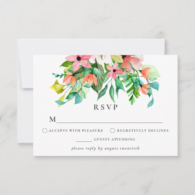 Tropical Floral RSVP Card (Front)