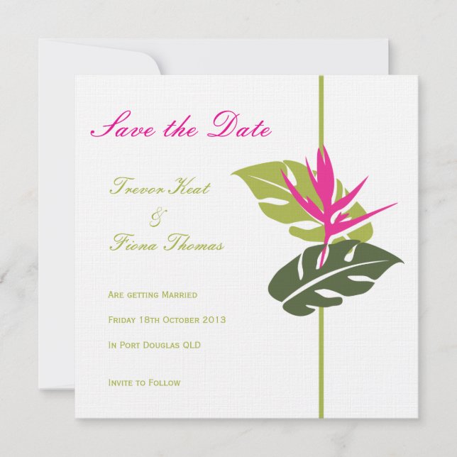 Tropical Floral Save the Date (Front)