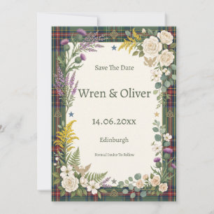 Tropical Floral Save the Date Card