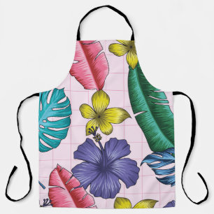 Tropical floral: seamless leaves pattern apron