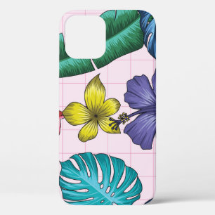 Tropical floral: seamless leaves pattern iPhone 12 case