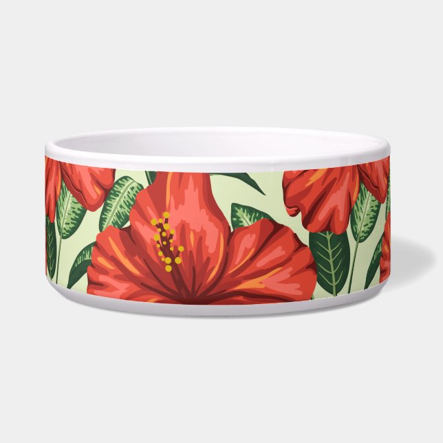 Tropical floral seamless pattern red flowers (Front)