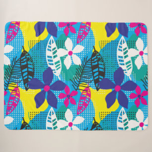 Tropical Floral Sherpa Blanket