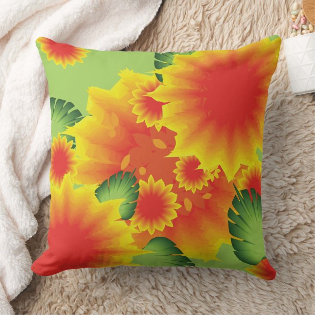 Tropical Floral Style Cushion (Blanket)