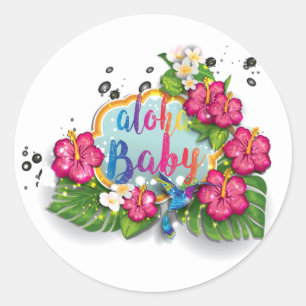 Tropical Floral Summer Aloha Baby sticker