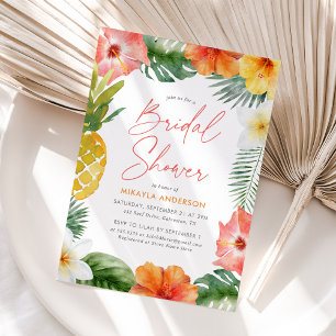 Tropical Floral Summer Bridal Shower Invitation