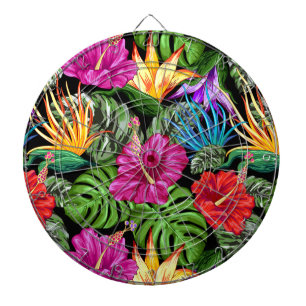 Tropical Floral Summer Mood Pattern Dartboard