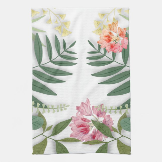 Tropical Floral  Tea Towel (Vertical)