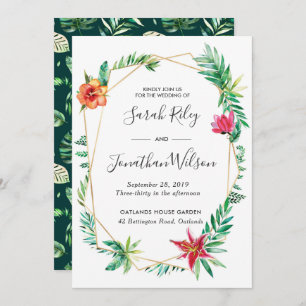 Tropical Floral Terrarium Wedding invitation