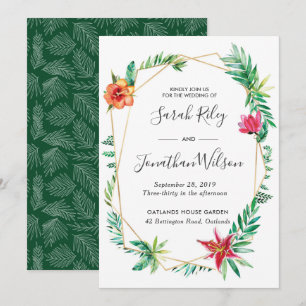 Tropical Floral Terrarium Wedding invitation