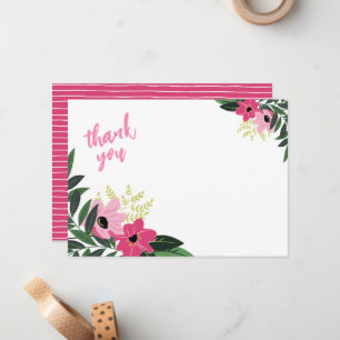 Tropical Floral Thank You Note Cards