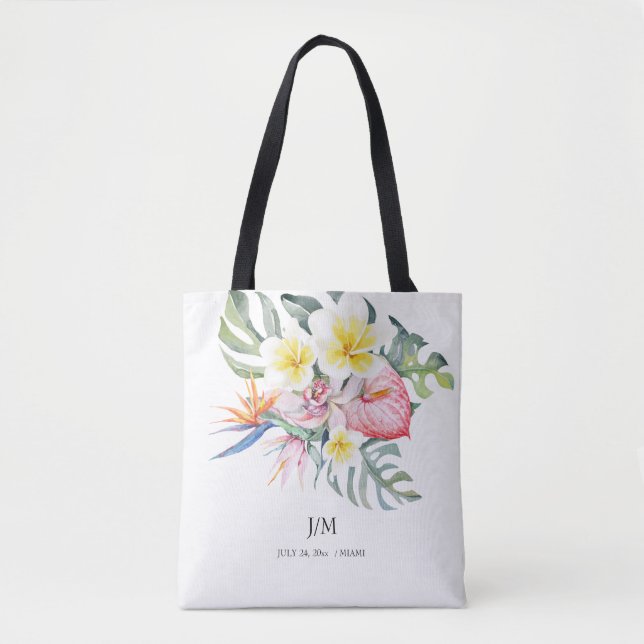  Tropical Floral Tote Bag (Front)
