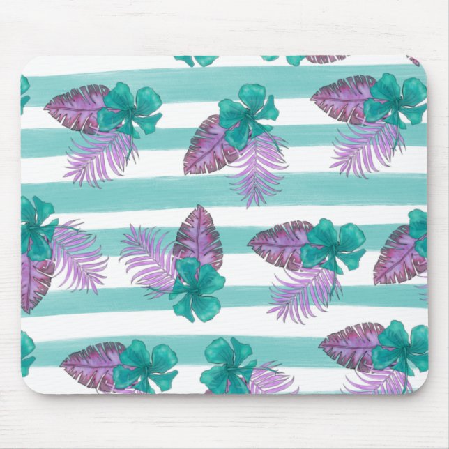 Tropical Floral Umbrella Mouse Pad (Front)