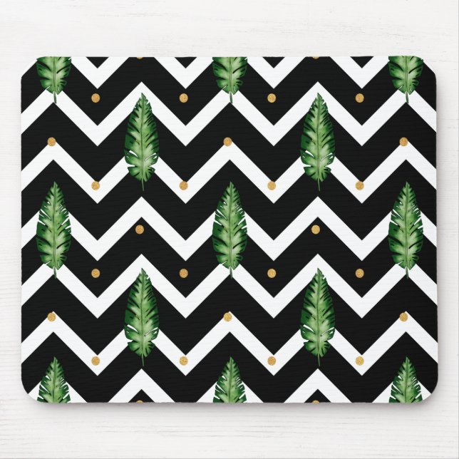 Tropical Floral Vines Mouse Pad (Front)