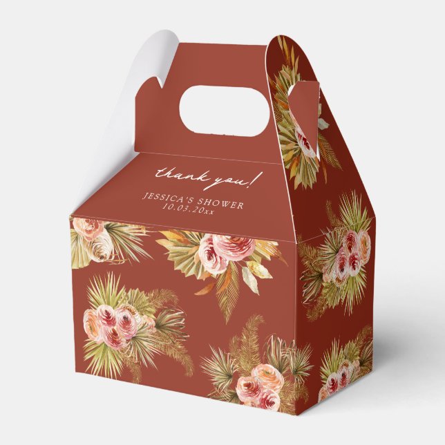Tropical Floral Vintage Bridal Shower Favour Box (Front Side)