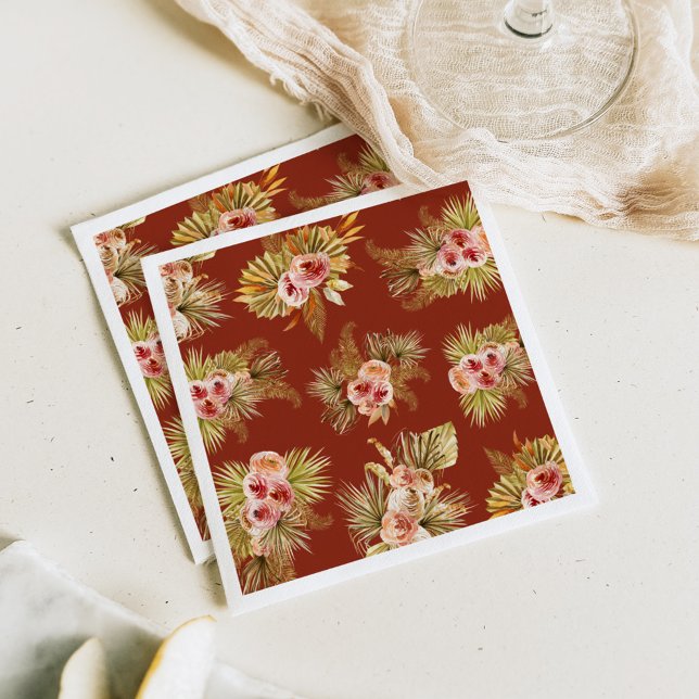 Tropical Floral Vintage Bridal Shower Napkin (Creator Uploaded)