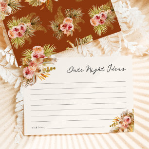 Tropical Floral Vintage Date Night Ideas Enclosure Card