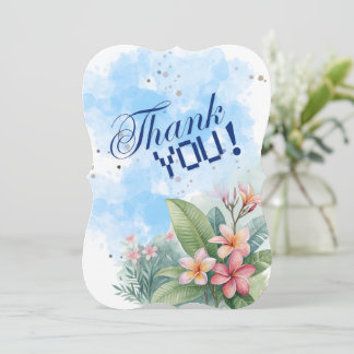 Tropical Floral Watercolor Flat Card