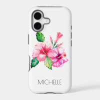 Tropical Floral Watercolor Hibiscus Personalised