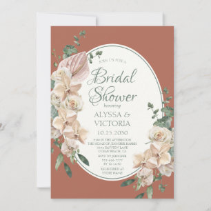 Tropical Floral Watercolor LGBTQ Bridal Shower Invitation