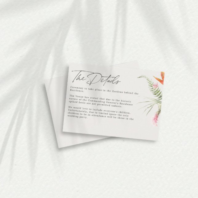 Tropical Floral Wedding Details Enclosure Card (Creator Uploaded)