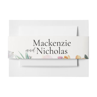 Tropical Floral Wedding Invitation Belly Band