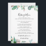 Tropical Floral Wedding Kissing Menu Game Card<br><div class="desc">This tropical floral wedding kissing menu game card is perfect for a modern wedding reception. The design features illustrated white,  yellow,  pink,  blush flowers with beautifully watercolor green leaves,  inspiring elegance.</div>