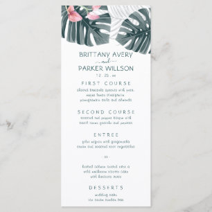 Tropical Floral Wedding Menu