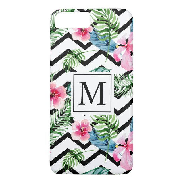Tropical Floral Wedding Monogram | Phone Case (Back)