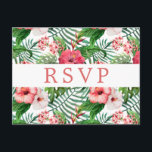 Tropical Floral Wedding RSVP Postcard<br><div class="desc">Tropical hibiscus themed wedding rsvp postcards.</div>