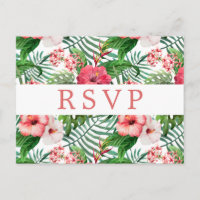 Tropical Floral Wedding RSVP