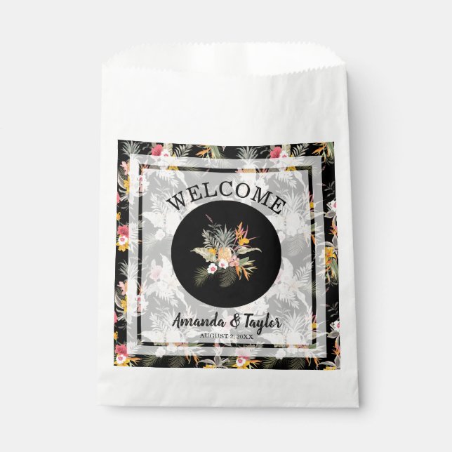 Tropical Floral Welcome Favour Bag (Front)