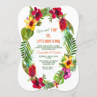 Tropical Floral Wreath Wedding I DO BBQ