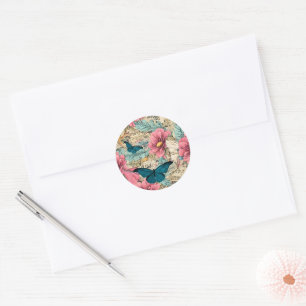 Tropical Florals & Butterflies Envelope Seals