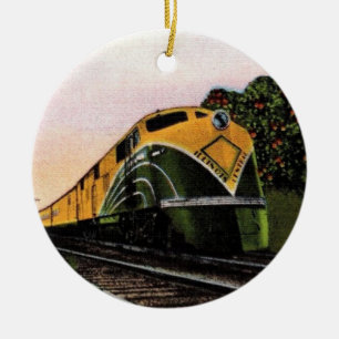Tropical Florida Locomotive Ceramic Ornament