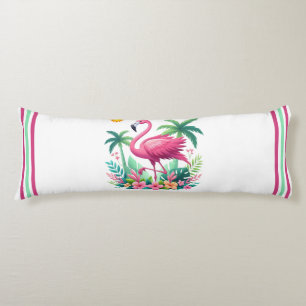 Tropical/Florida pink flamingo Body Cushion