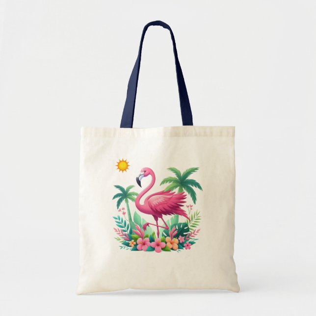 Tropical/Florida pink flamingo Tote Bag (Front)