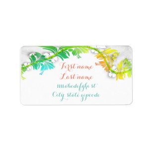 Tropical flower address label