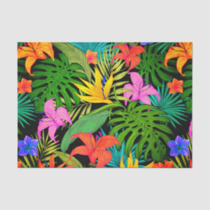 Tropical flower and palm leaf Hawaiian colourful Tissue Paper