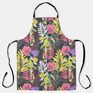 Tropical Flower Art: Original Pattern. Apron
