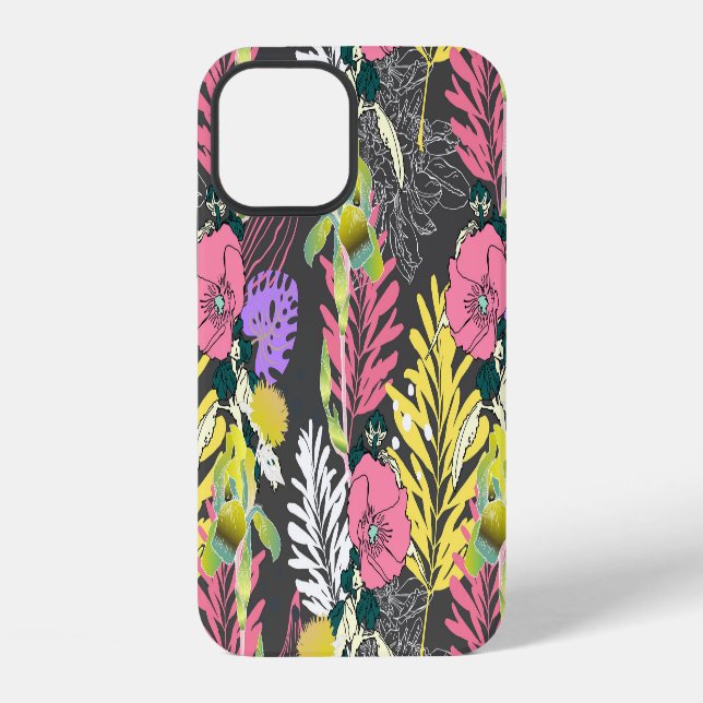 Tropical Flower Art: Original Pattern. iPhone Case (Back)