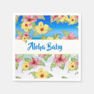 Tropical Flower Baby Shower Hibiscus Napkin