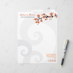 Tropical Flower Fusion Swirls Business Letterhead