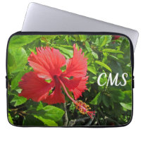 Tropical Flower Initials Bright Pink Island Floral