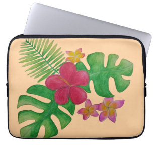 Tropical flower laptop sleeve